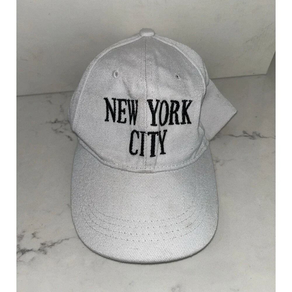 White NEW YORK CITY NYC Embroidered Baseball Cap Hat